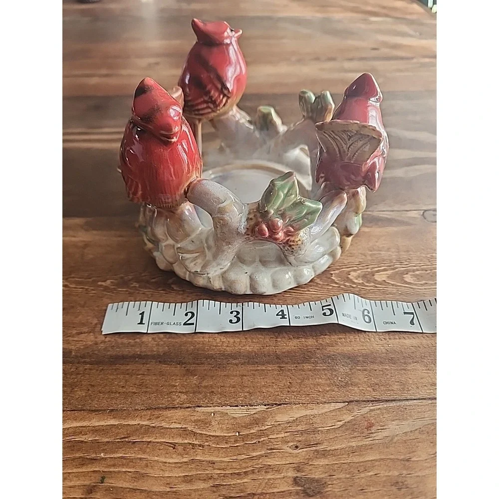 Three Cardinal‎ Ceramic Candle Holder